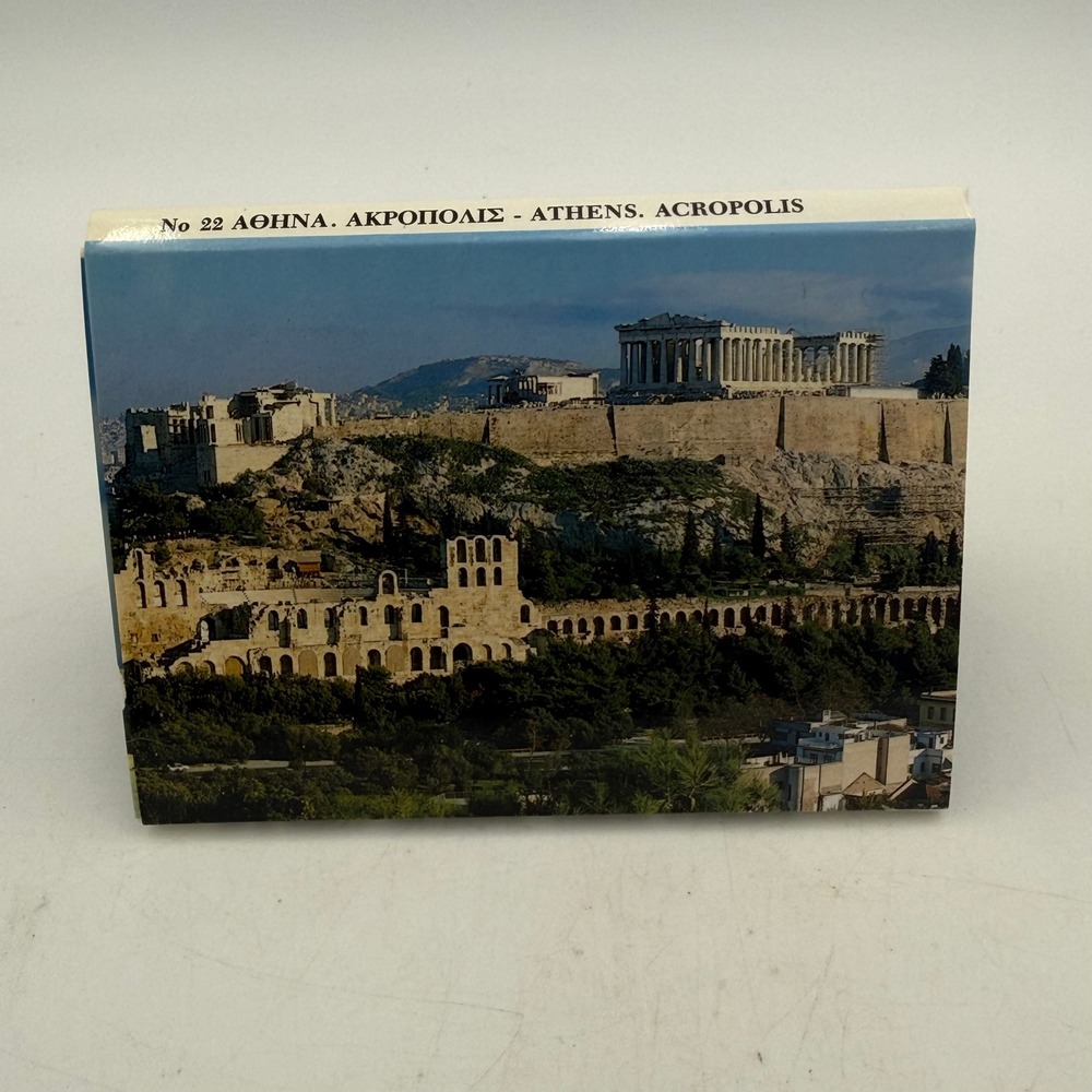 Vintage Athens Acropolis Greece Souvenir Postcard Fold Out Booklet No 22